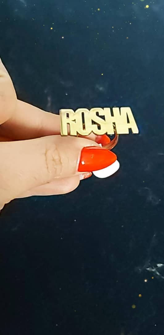 انگشتر استیل طرح اسم روشا(rosha)
