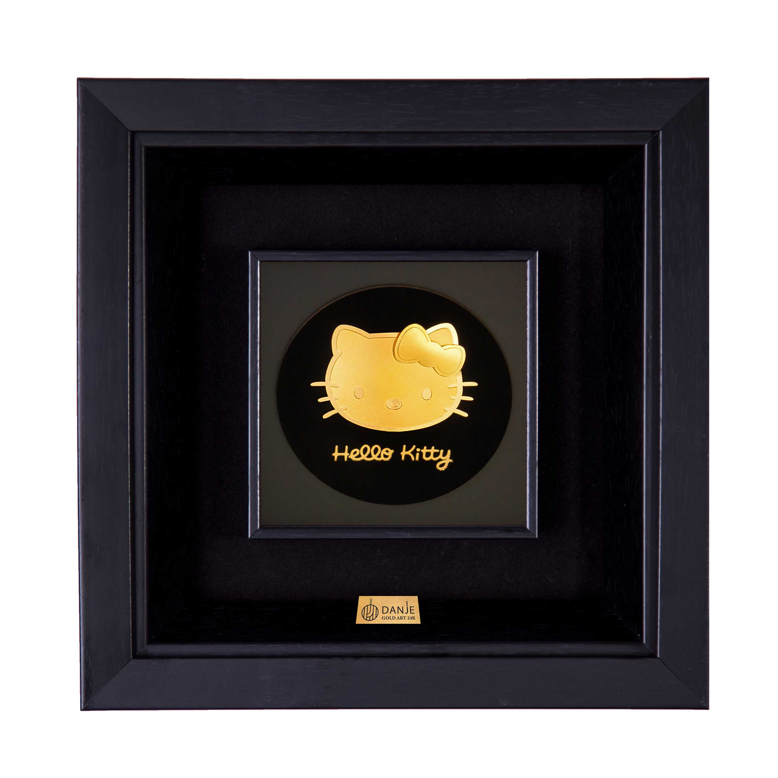 تابلو ورق طلا 24 عیار با قاب PVC طرح کیتی برند دانژه