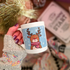 ماگ سرامیکی باب گوزن نقاشی شده با دست