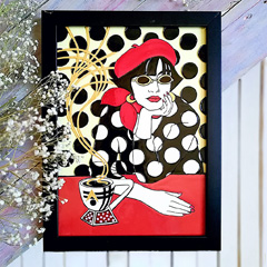 قاب دکوری مادام نقاشی شده با دست