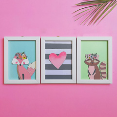 قاب اتاق کودک سه تیکه نقاشی شده با دست