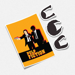 استیکر پشت سفید (فیلم pulp fiction)