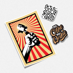 استیکر پشت سفید (قهوه)