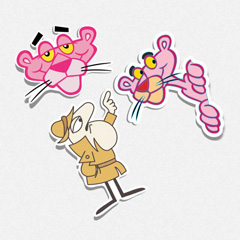 استیکر پشت سفید (پلنگ صورتی)