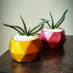 گلدان بتنی چندوجهی براق