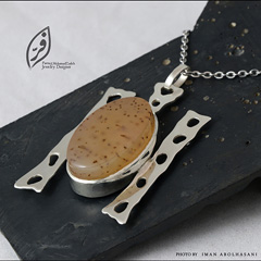 آویز گردنی نقره طرح سلولی 